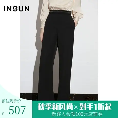 [醋酸系列]恩裳COVER2023年春款新款闪钻织带装饰休闲裤商务西裤图片