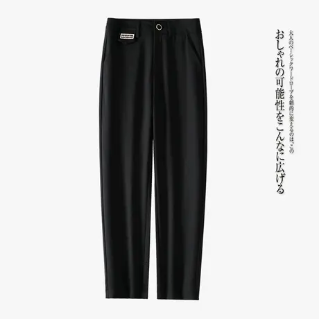 西装裤子女2023新款高腰棉麻九分小脚萝卜裤小个子宽松气质休闲裤图片