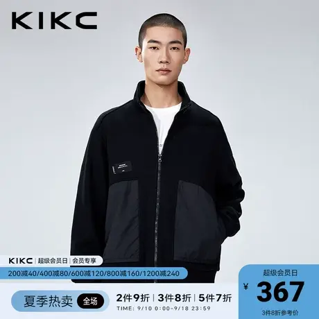 kikc夹克男2023春夏新款商场同款梭织拼接潮流短款飞行员立领外套图片