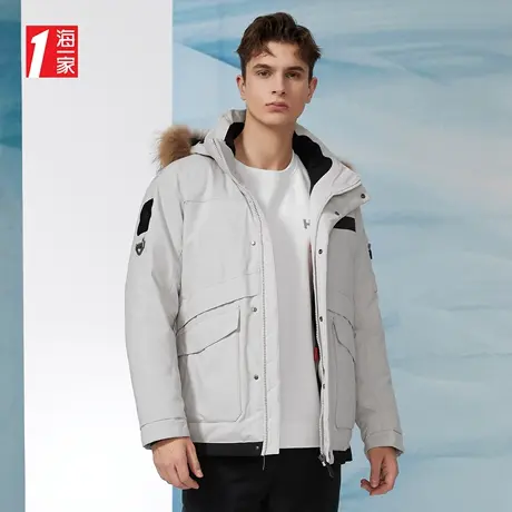 海一家舒适宽松保暖鹅绒服冬季品质白鹅绒休闲羽绒服男图片