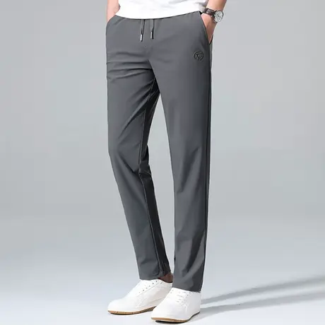 男裤春秋款休闲裤中年男士直筒宽松潮流夏季薄款冰丝运动裤子长裤商品大图