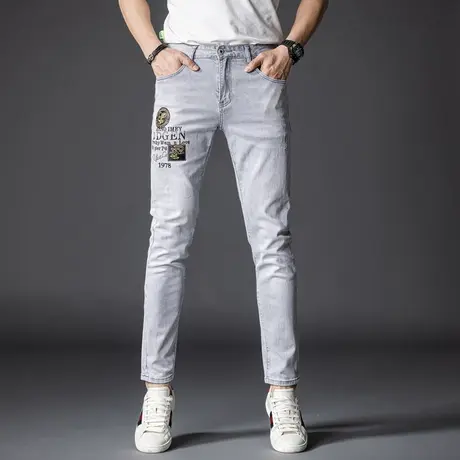 Modi Nick/摩帝尼克修身春夏时尚牛仔裤男士休闲裤潮流百搭水洗商品大图