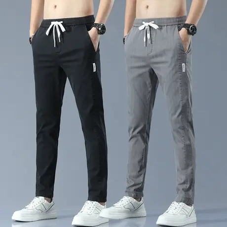 夏季薄款修身小脚休闲长裤男士2023年新款潮工作潮流百搭上班裤子商品大图