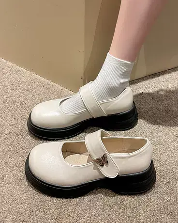 玛丽珍鞋女2023新款春秋jk洛丽塔小皮鞋法式厚底增高跟配裙子单鞋商品大图