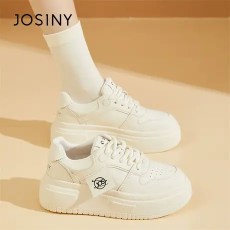 Josiny/卓诗尼小白鞋女2024新款春季爆款增高休闲跑步鞋单鞋厚底商品大图