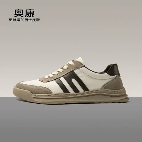奥康男鞋2023春季新款流行低帮时尚休闲鞋男圆头拼色舒适单鞋商品大图
