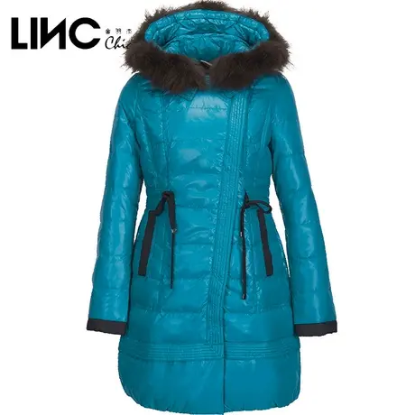 断码清仓LINC金羽杰羽绒服女2023冬新款中长款反季毛领女款面包服商品大图
