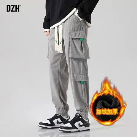 男士灯芯绒运动裤男加绒冬季宽松束脚卫裤潮牌工装裤百搭休闲裤子商品大图