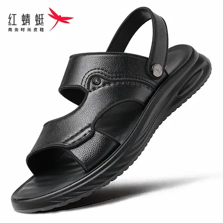 红蜻蜓软底运动男士凉鞋男款防滑夏季沙滩凉拖鞋真皮防臭户外耐磨商品大图