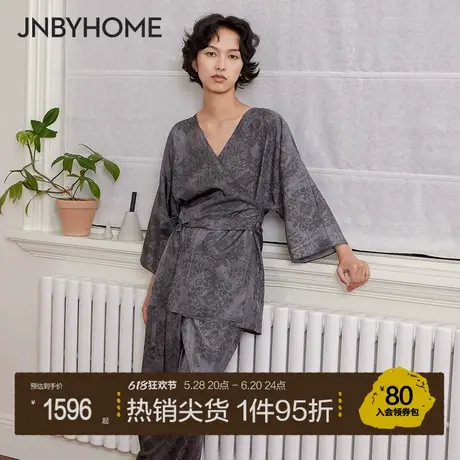 JNBYHOME江南布衣真丝家居服女新中式艺术印花睡衣商品大图