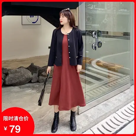 大码女装2023秋季新款气质宽松黑色显瘦百搭胖MM上衣女外套长袖图片