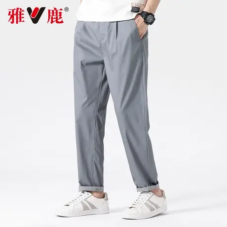 【含桑蚕丝】雅鹿休闲裤男款2025春夏新款男裤宽松免烫弹力长裤子商品大图