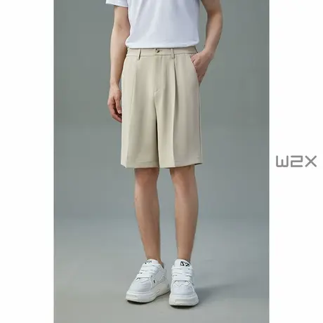 w2x2024新款夏季薄款男士西装短裤休闲宽松冰丝五分裤垂坠感裤子商品大图