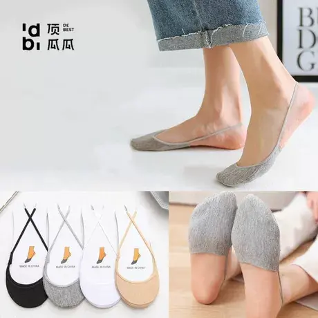 顶瓜瓜夏季船袜子女棉袜隐形袜吊带袜前掌半掌薄款袜韩版高跟鞋袜商品大图