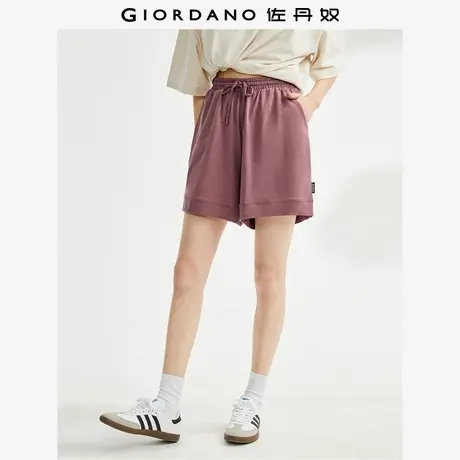 佐丹奴运动热裤女夏季纯棉针织宽松抽绳松紧腰休闲短裤女13403242商品大图