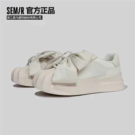 Semir帆布鞋2024新款春秋季百搭爆款休闲运动板鞋厚底小白鞋女款商品大图