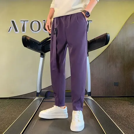 韩版小众直筒小西裤男秋季潮流宽松ins简约高级感纯色休闲西装裤商品大图