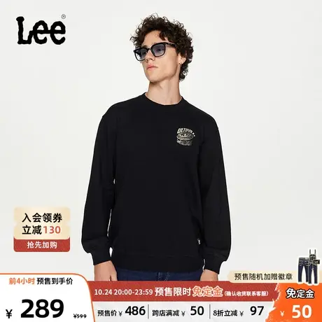 【预售】LeeXLINE23秋冬新品舒适版字母印花男长袖卫衣多色潮流图片
