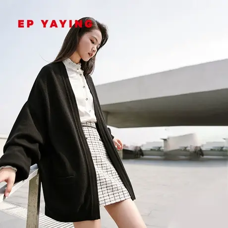 EP YAYING雅莹女装 山羊绒混纺针织慵懒风外套 2023秋冬新款9138A商品大图