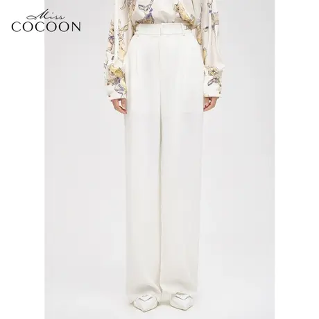 missCOCOON时尚裤子2023春新款女装慵懒舒适垂感阔腿拖地休闲裤图片
