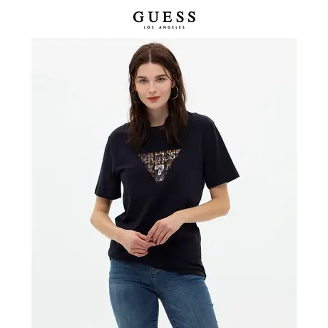 GUESS男女同款法式宽松设计感logo设计正肩T恤上衣-M3GI23J1314商品大图