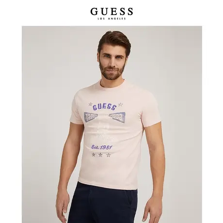 【38上新季】GUESS男士小众印花T恤商品大图