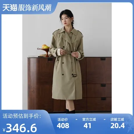 嘉茱莉2025春季新款英伦风风衣外套女高级感宽松休闲中长款上衣商品大图