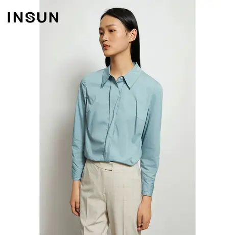 恩裳春季秋季百搭棉质修身衬衫图片