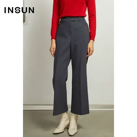 INSUN恩裳冬季挺括有型微阔腿直筒裤商品大图