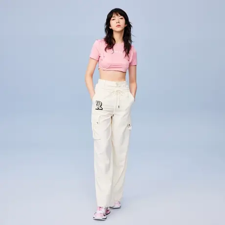 RIENYRE工装裤女2023新款夏季薄款裤子休闲百搭直筒工装裤阔腿裤商品大图