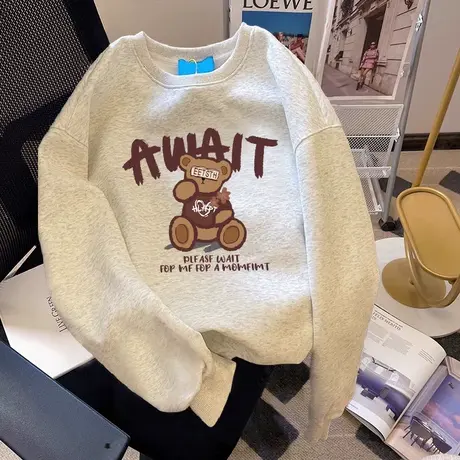 设计感秋冬卫衣女oversize宽松遮肉外套ins加绒加厚洋气女装上衣商品大图