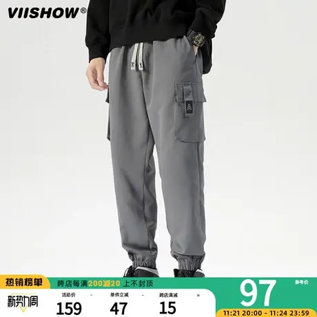VIISHOW工装裤子男秋冬宽松束脚青少年新款运动加厚男士休闲长裤商品大图