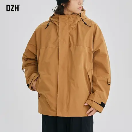 男士户外防风冲锋衣男外套春秋连帽运动工装夹克2023新款休闲上衣商品大图