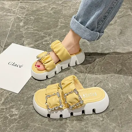 凉鞋2024年新款女夏季厚底仙女风露趾松糕鞋增高超火网红时尚潮流商品大图