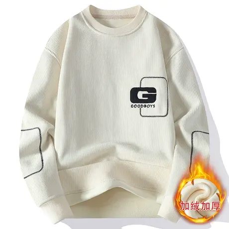 2023冬季潮流保暖一体绒保暖内搭打底衫男士秋冬款加绒加厚卫衣商品大图