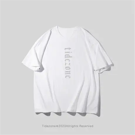 Ohlyah重磅TZ字母印花短袖T恤男女同款国潮牌宽松简约百搭情侣tee图片