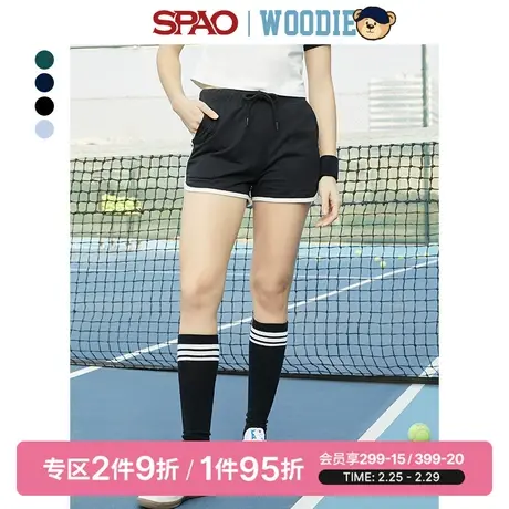 【小熊Woodie】SPAO女士春季松紧腰休闲运动短裤SPMTD24P61图片