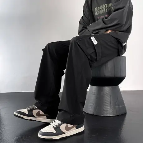 美式高街工装裤男款春秋季潮牌户外机能冲锋裤直筒大码休闲长裤子商品大图