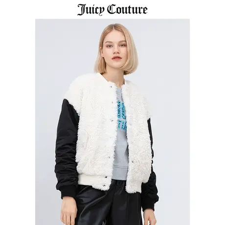 Juicy Couture橘滋春季新款时尚迪士尼联名拼接毛绒棒球服外套女商品大图