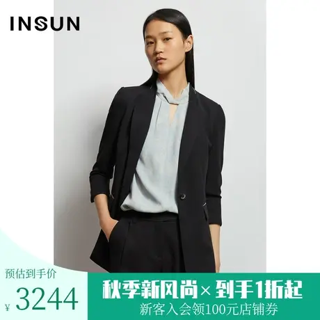 恩裳商场同款春季三醋酯光泽感舒适亲肤明线装饰轻商务西装女图片