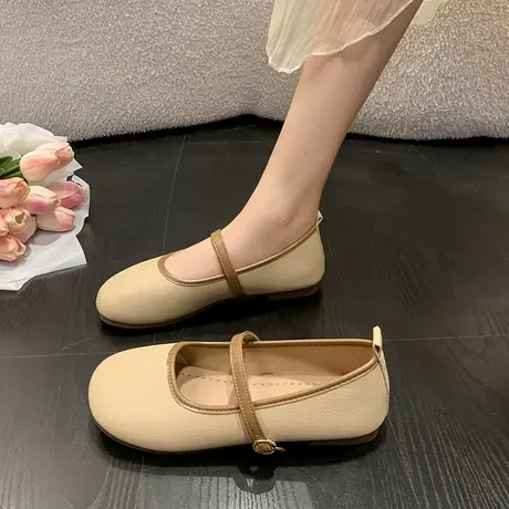平底豆豆鞋女2023夏季舒适防滑圆头温柔仙女单鞋超软底时尚孕妇鞋商品大图