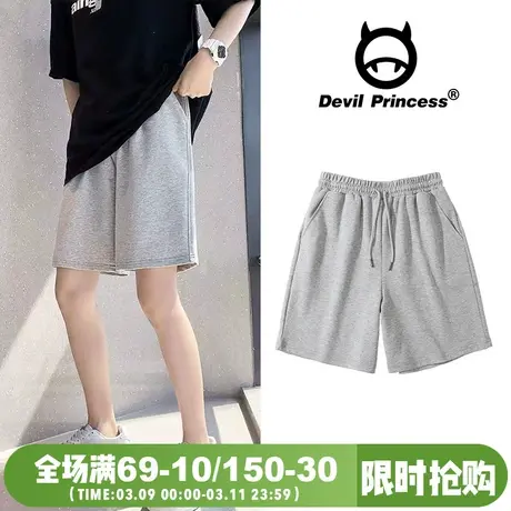 2024夏季新款宽松休闲风灰色短裤男女同款oversize百搭韩版ins潮图片
