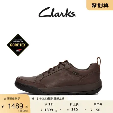 Clarks其乐艾什科系列男鞋商务简约舒适透气低帮系带圆头休闲皮鞋图片