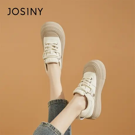 Josiny/卓诗尼厚底小白鞋女款2024新款春季通勤运动健步休闲板鞋商品大图