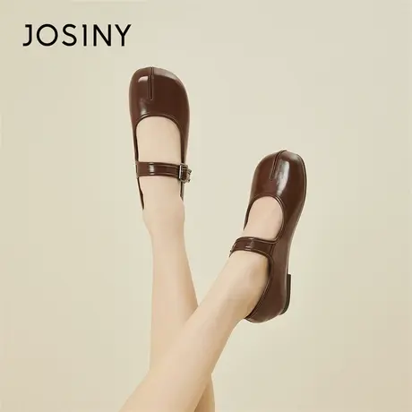 Josiny/卓诗尼玛丽珍鞋女2024新款春季一脚蹬舒适软底优雅小皮鞋商品大图