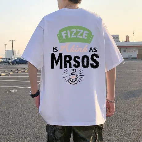 美式重磅纯棉短袖t恤男夏季2025新款oversize衣服休闲运动体恤衫商品大图