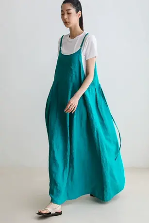 纯诗曼新款吊带棉麻连衣裙女韩版宽松大码休闲百搭背带亚麻裙子潮图片