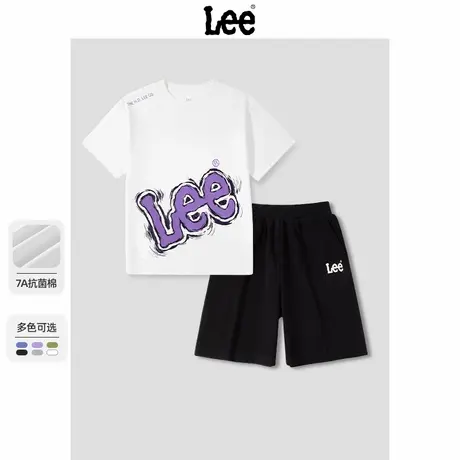 Lee童装儿童短袖套装男童夏2025新款中大童纯棉短袖潮酷男孩夏装图片