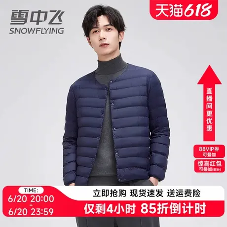 雪中飞男士轻薄羽绒服内胆2024冬季新款时尚圆领休闲内穿薄款外套商品大图