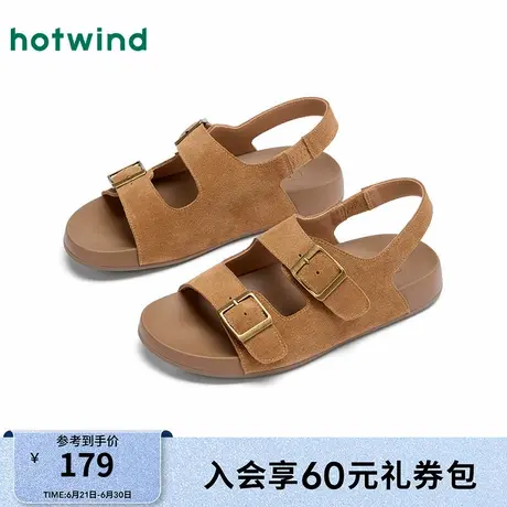 热风复古勃肯凉鞋女款25夏新款百搭休闲外穿凉鞋软底女鞋子图片